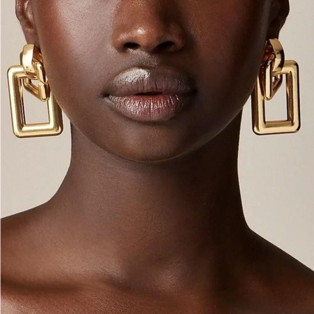 NWT - J. Crew Gold Statement Earrings